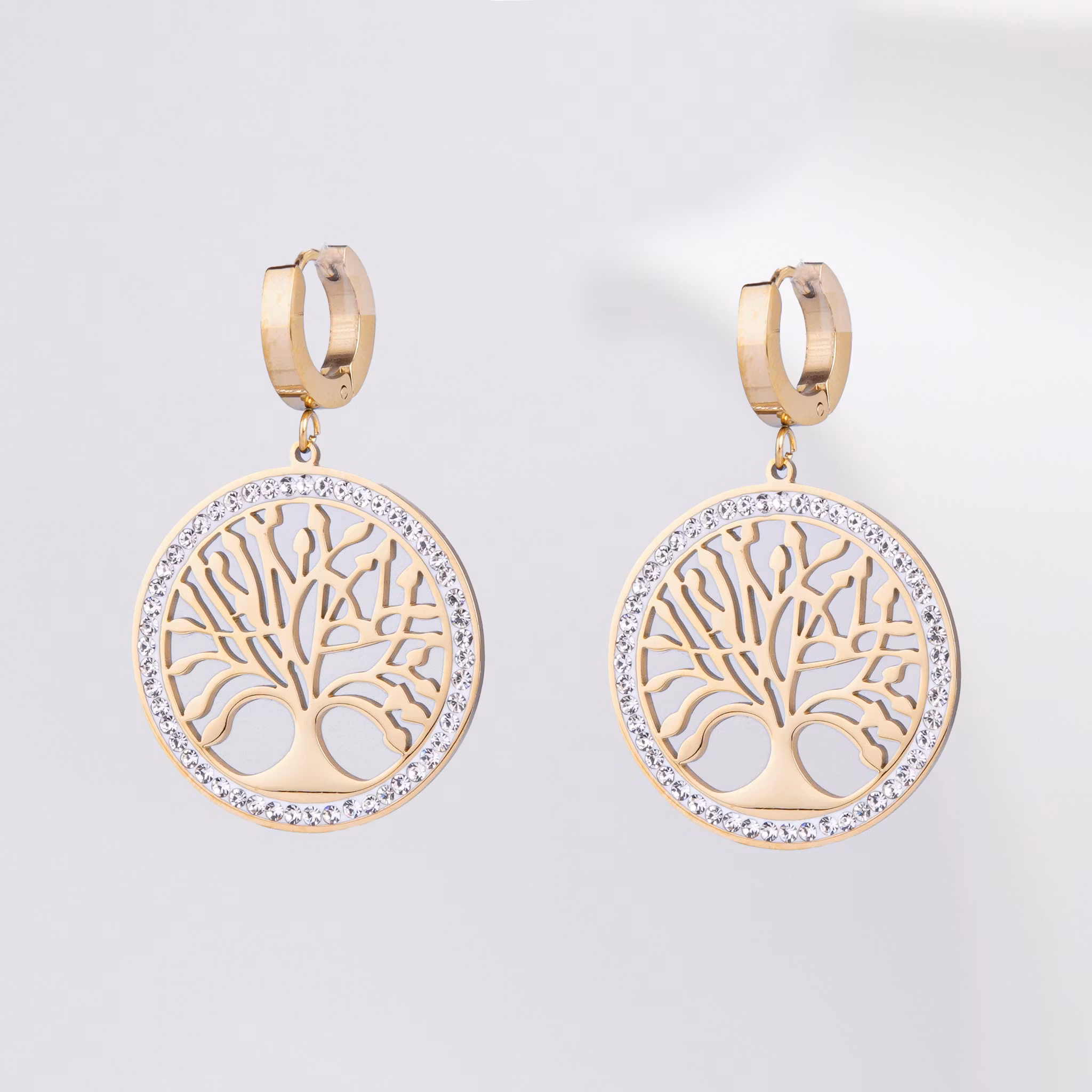 18K Guldpläterad - Tree Of Life Power Of Solo - Gold Edition Örhänge Dam - SWEVALI