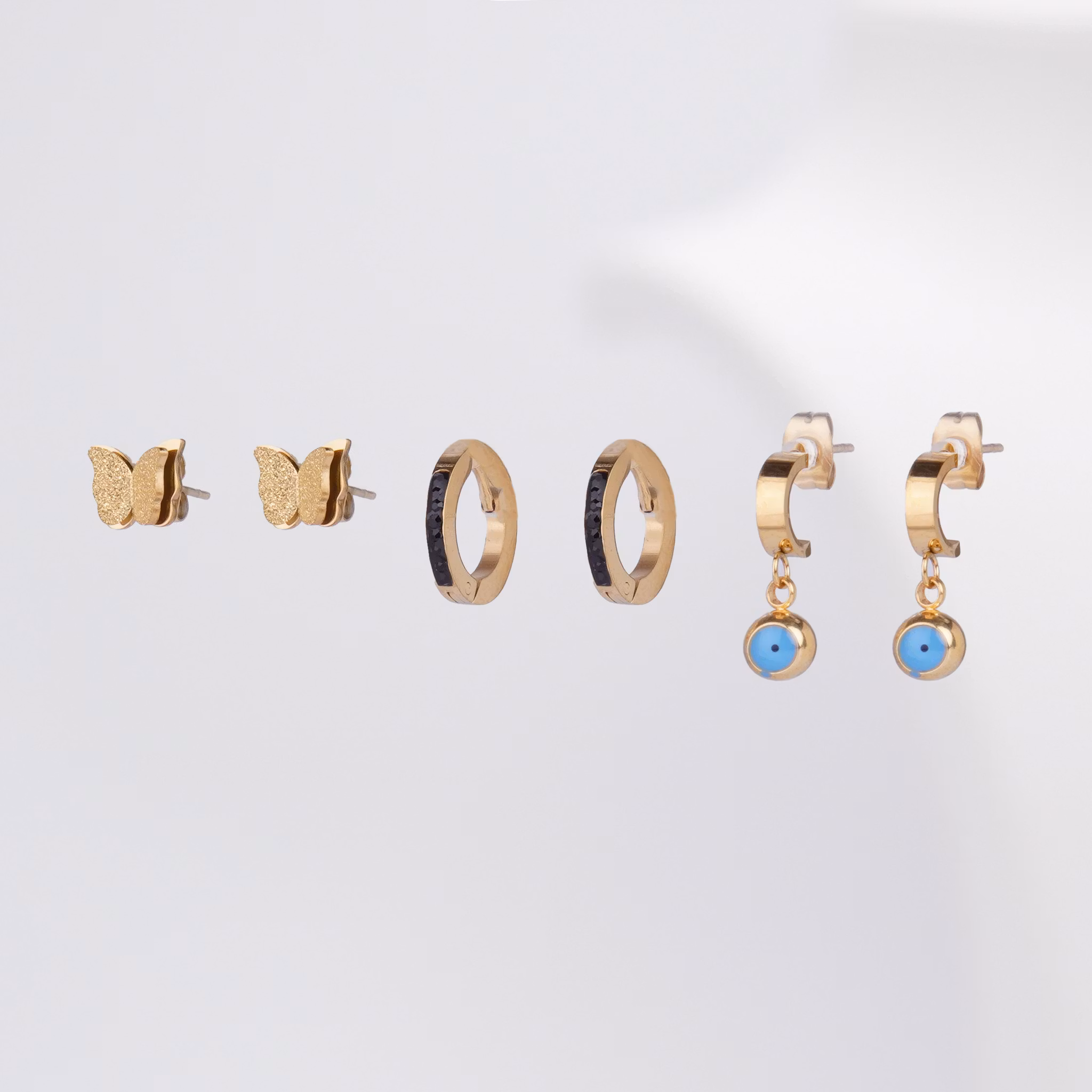 Butterfly Onda Ögat set Gold Edition - Örhänge Dam - SWEVALI