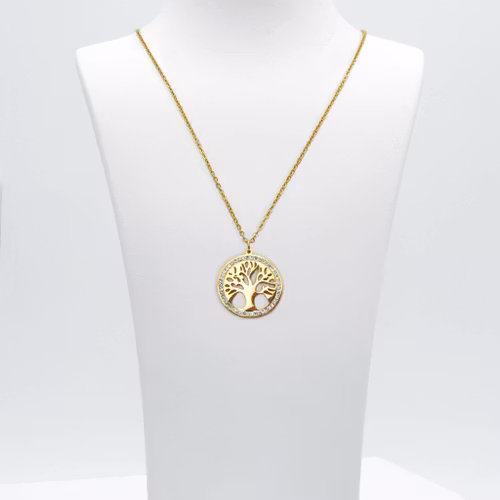 18K Guldpläterad Tree Of Life Power Of Solo - Gold Edition Halsband Dam - SWEVALI