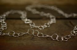 Silverkedja, 10 mm, 83 cm lång