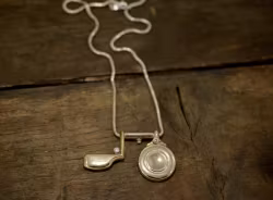REflute, dubbelklaff, silver, stenar