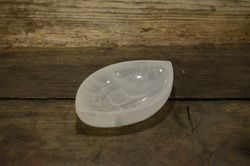 Vit Selenit, oval skål