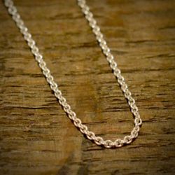 Silverkedja, ankar platt/rund, 1 mm, 45 cm