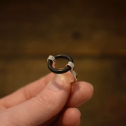 Silverring med gummi
