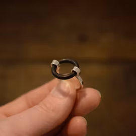 Silverring med gummi