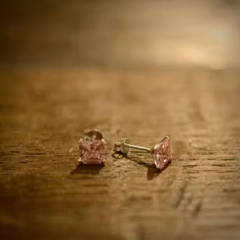 Rosa cubik zirkon, silverörhängen