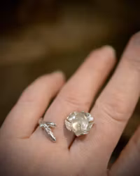Jugen flora silverring, bergkristall