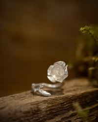 Jugen flora silverring, bergkristall