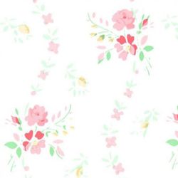 Dekorplast (metervara) - Små blommor Rosa