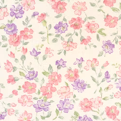 Dekorplast (metervara) - Blommor Rosa & Lila