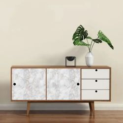 Dekorplast (metervara) - Marmor Vit & Beige