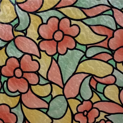 Dekorplast Fönsterfilm Klister (metervara) - Röda blommor
