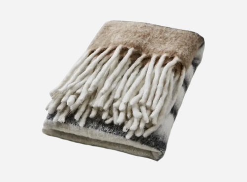 Frasse Pläd Natur/beige/svart