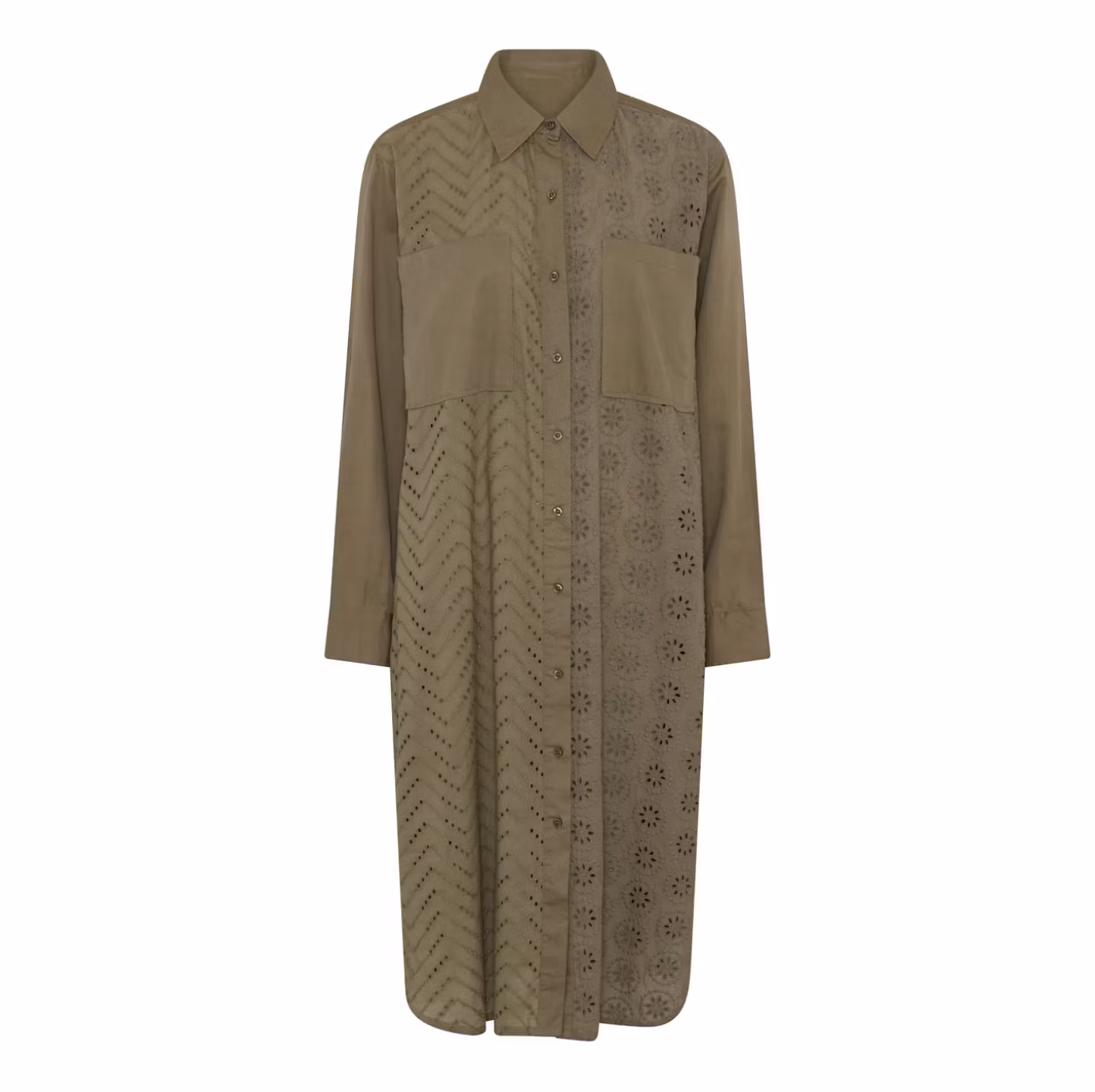 Frejdis shirtdress, skjortklänning med broderi anglais framtill, från Agenda