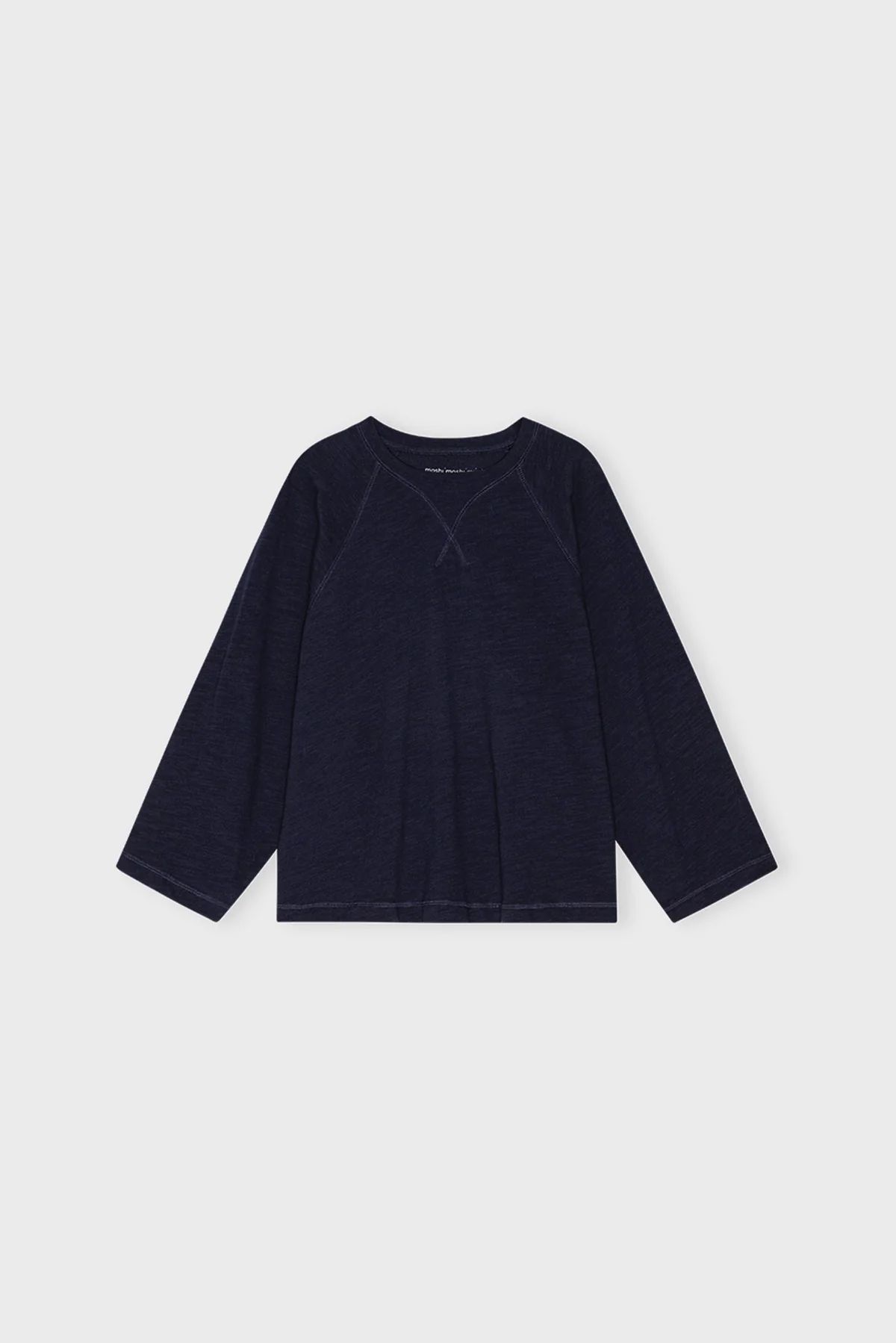 Earth Sweat Dark Navy från Moshi Moshi Mind, en sweatshirt i oversize modell med vid ärm i organic cotton.