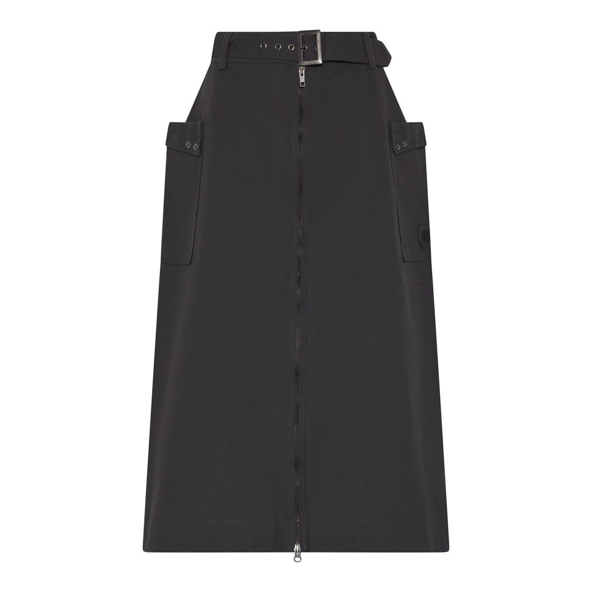 Luz skirt, en rak kjol med sidfickor och blixtlås framtill, samt bälte. Humble by sofie.