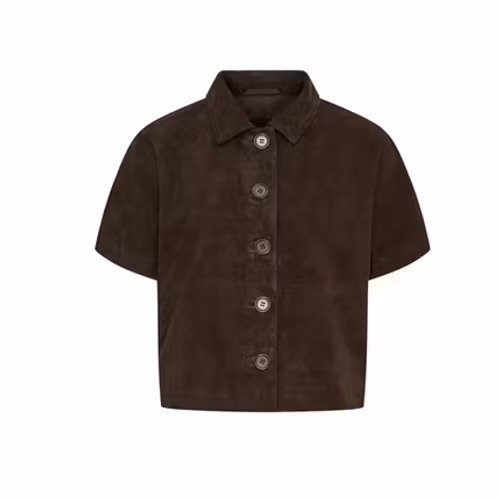 Suede Jacket Short Sleeves