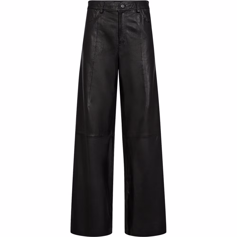 Boa leather pants, mjuk skinnbyxa med vida ben, från Depeche.