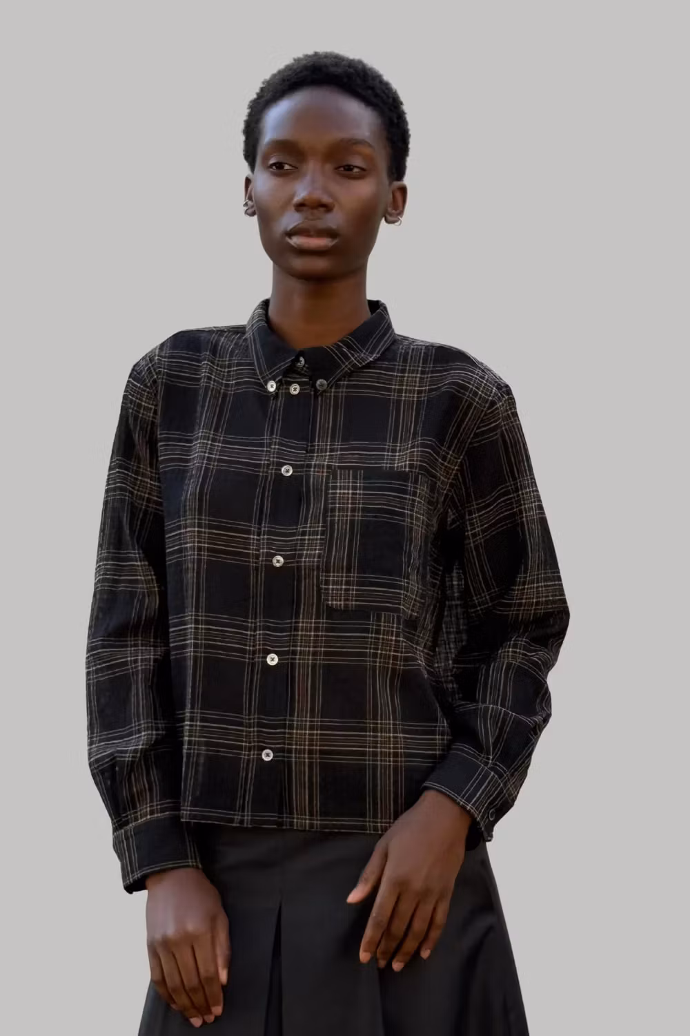 Rutig skjorta i tunn ullkvalitet från Project AJ117