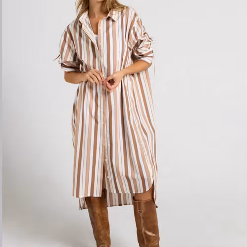 Stripe shirtdress
