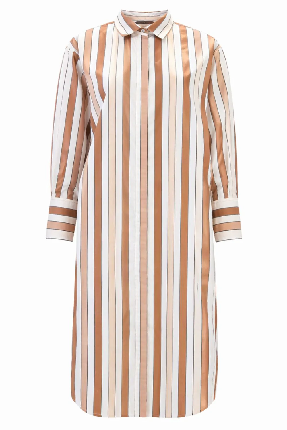 Towel Long shirtdress, skjortklänning i randiga bruna toner från Costamani.