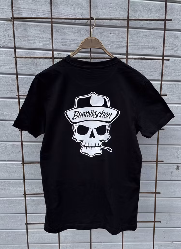 T-shirt Svart (vitt/grå text)