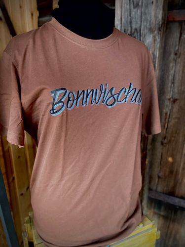 T-shirt Brun med tryck fram