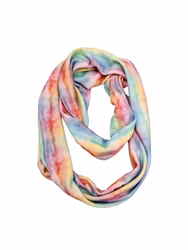 Infinity scarf i ekologisk ull-siden, Regnbågsfärgad.