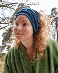 Halstub/fuskpolo i merinoull, Klarblå.