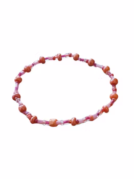 Armband, Rosa och Orange Glaspärlor!