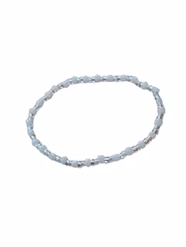Armband, Vita Glaspärlor!
