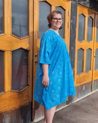 Kaftanklänning Blåmönstrad.