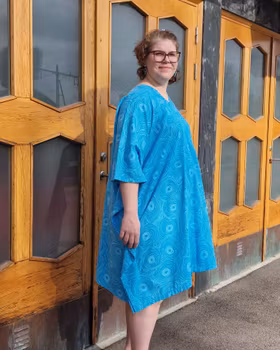 Kaftanklänning Blåmönstrad.