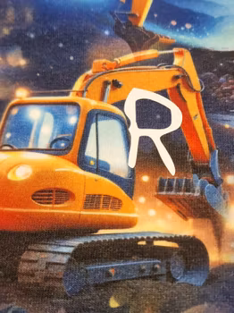 Rödtotts barnmössa i ekologisk bomullstrikå, Grävskopor.