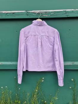 Rödtotts Skjortblus, Smalspårig Manchester, Lavendel, storlek 44.