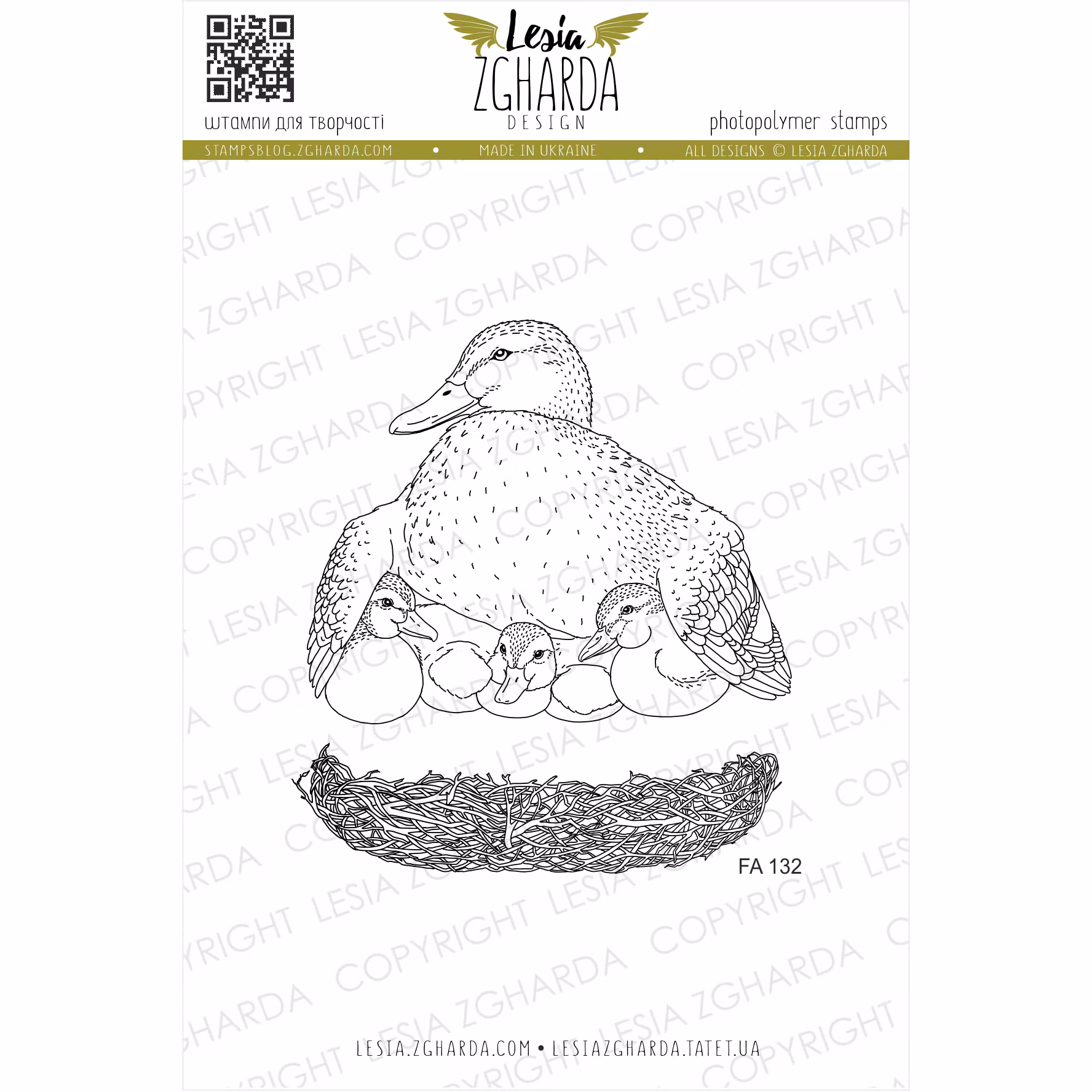 "Mommy ducklings" - Clearstamp sett 10x10cm