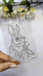 "Hare with lemonade" - Clearstamp 5,2x8cm
