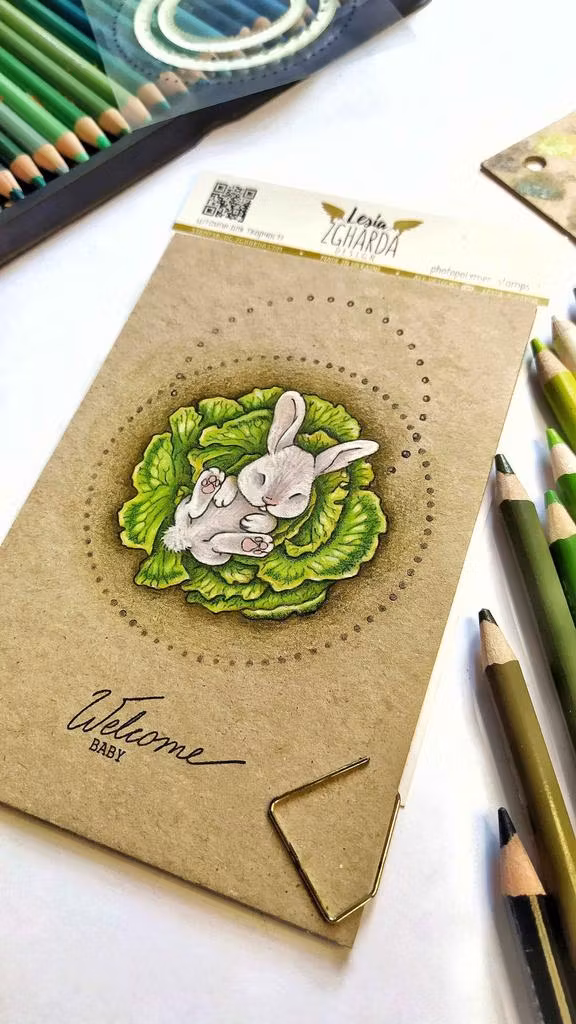 "Bunny in the cabbage" Clearstamp sett 10x7cm