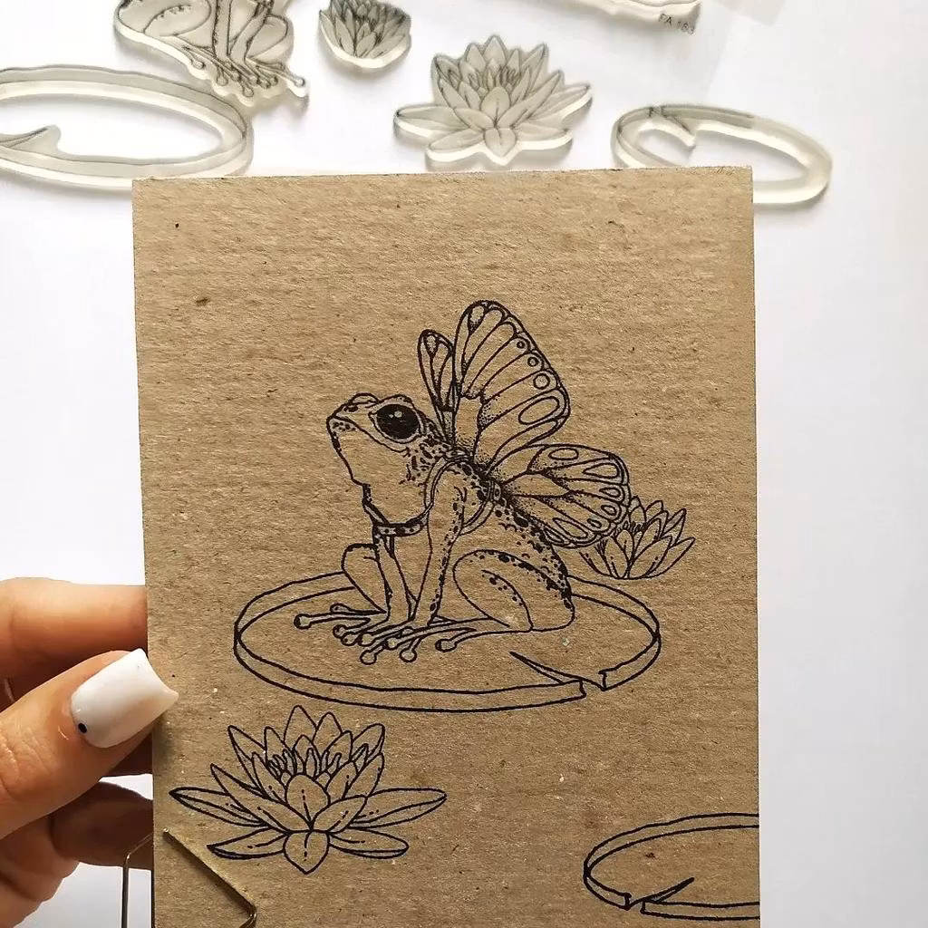 "Frog with wings" - Clearstamp sett 10x10cm