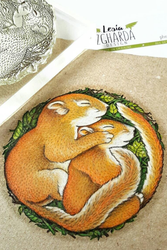 "Cuddling baby squirrels" - Slearstamp sett 10x15cm