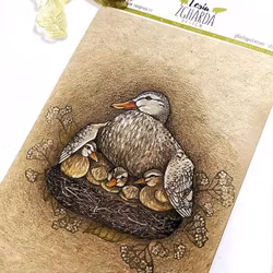 "Mommy ducklings" - Clearstamp sett 10x10cm