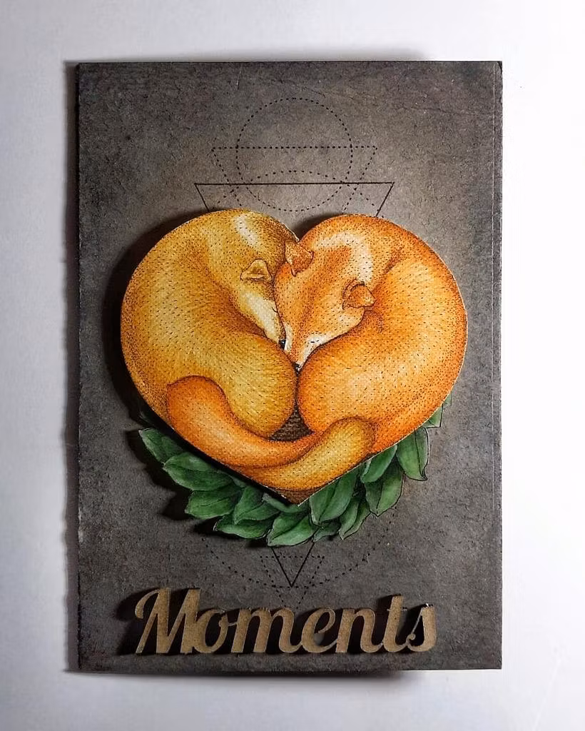 "Faithful heart | Cuddling dogs" - Clearstamp 8,2x7,3cm