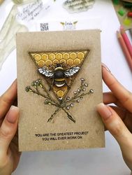 "Honeycombs in a triangle" - Clearstamp 7,3x6,3cm