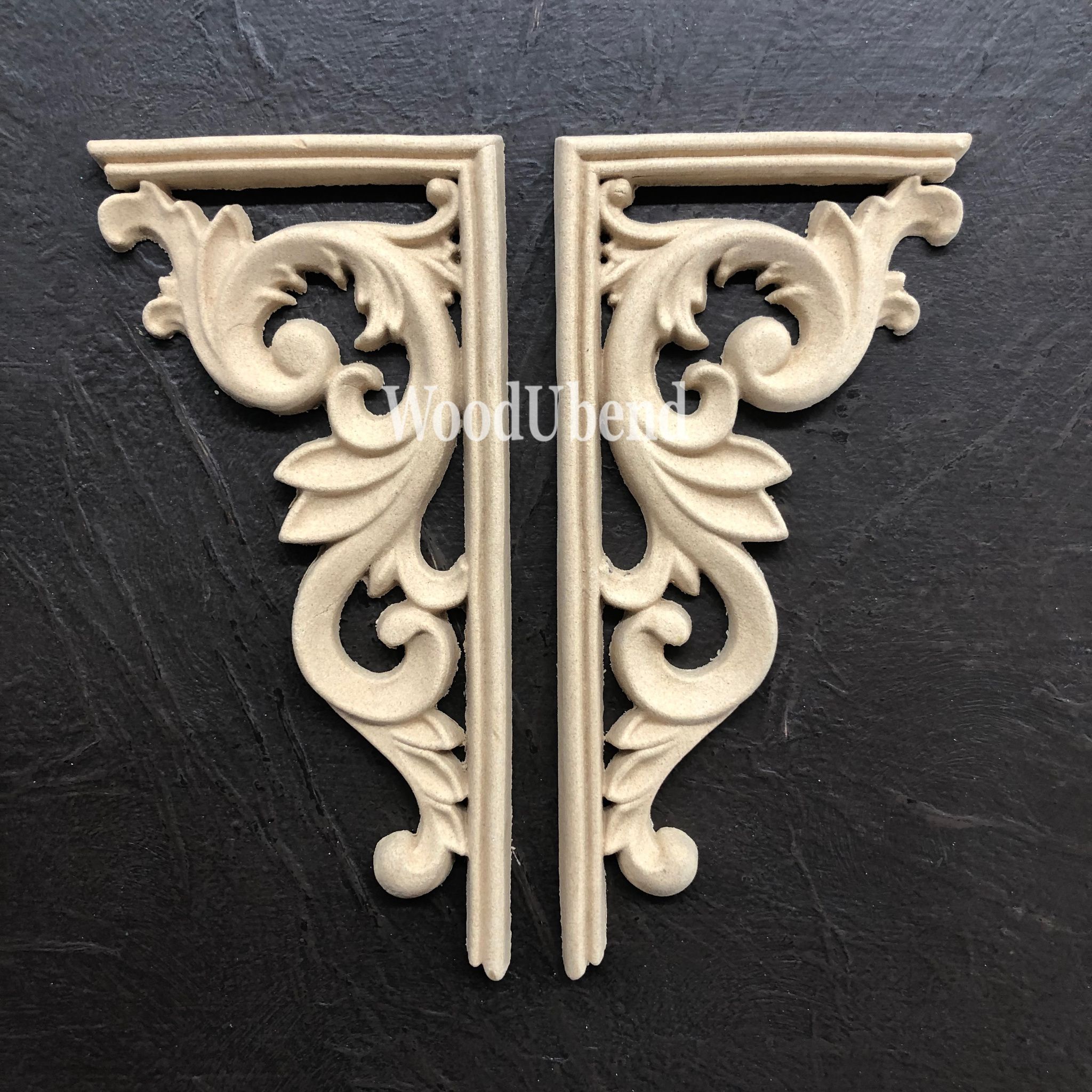 Corner Scrolls - sett med 2 deler h+v - 13.8×6.5cm - WUB2100