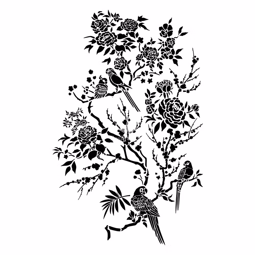 Posh Chalk Stencil Oriental Garden 35x50cm