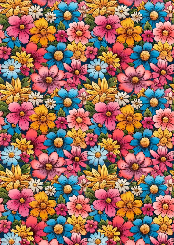 Mønsterark 1 - Flower Power A4