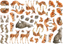 Papirfigurer - Woodland ass størrelse