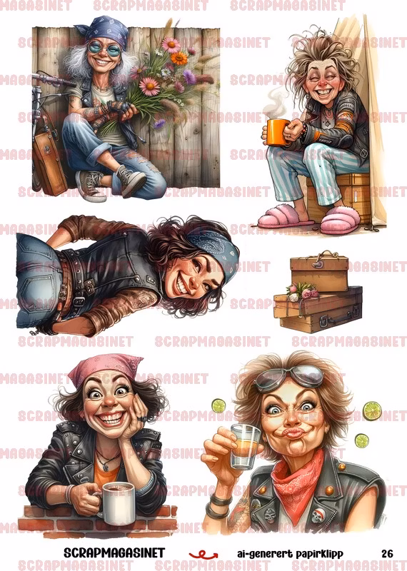 Papirklipp 26 - Bikerbabes A4