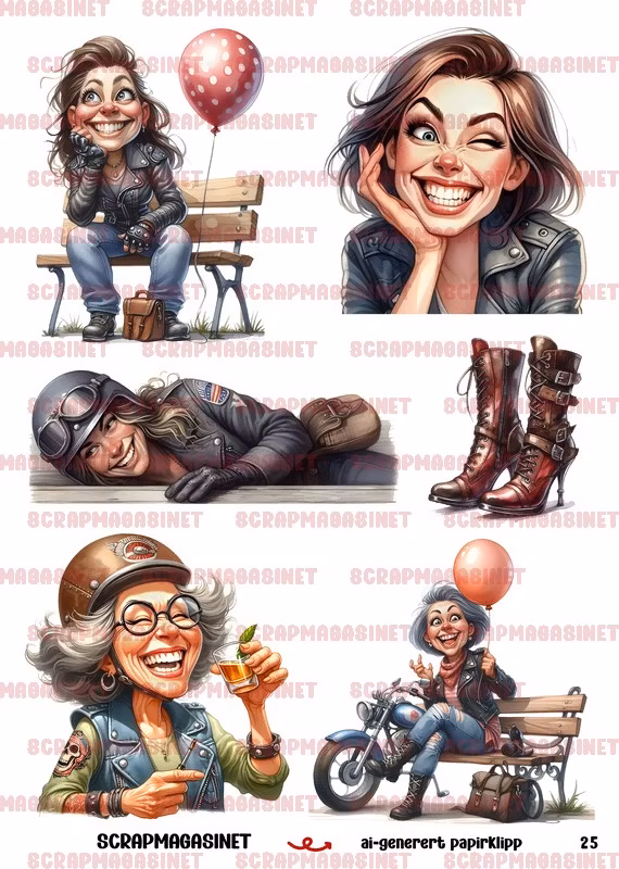 Papirklipp 25 - Bikerbabes A4