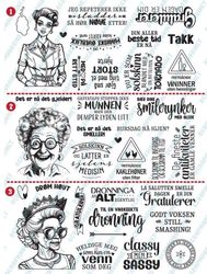A4 Clearstamps plate med motiver som vist